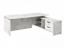 Стол с опорной тумбой FB-121R.GG Хромикс белый/Мрамор Леванто белый