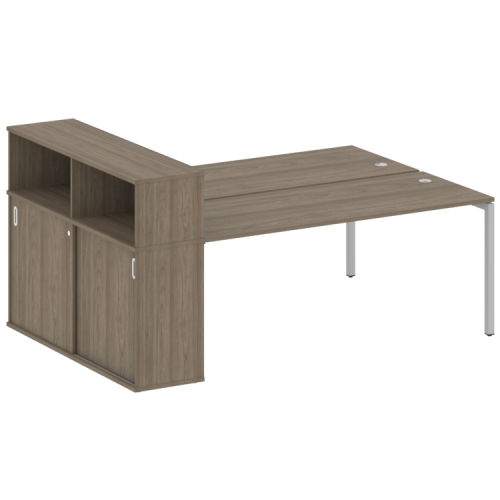 Бенч-система с шкафом-купе на П-обр. м/к Metal System Quattro 40БП.РС-СШК-2.5 фото 3