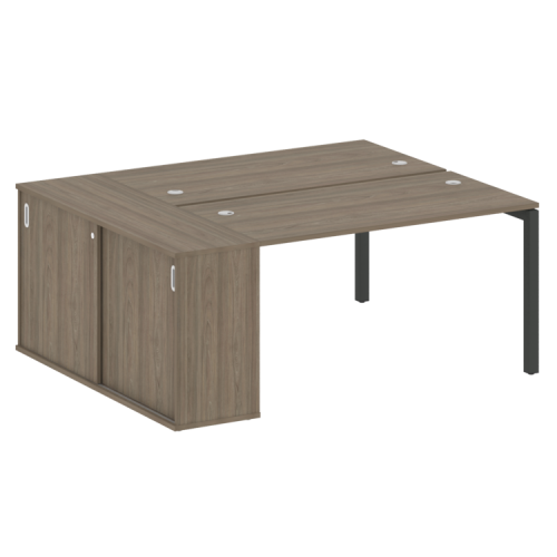 Бенч-система с шкафом-купе на П-обр. м/к Metal System Quattro 50БП.РС-СШК-1.3