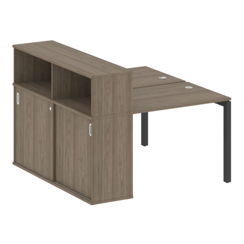 Бенч-система с шкафом-купе на П-обр. м/к Metal System Quattro 50БП.РС-СШК-2.1