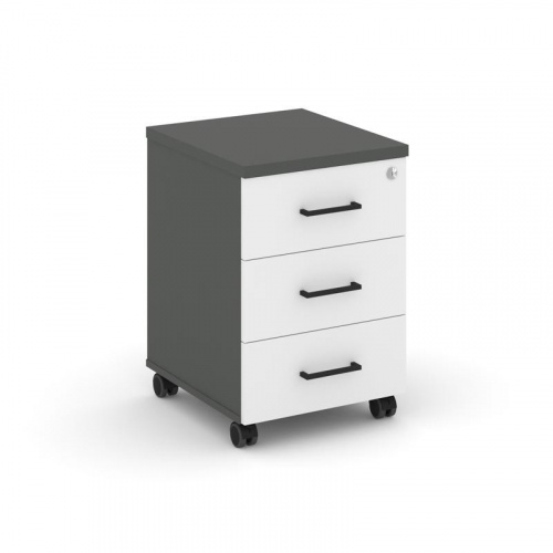 Style Project Тумба мобильная усил. колеса SN.TMU-002 Антрацит/Дуб Наварра/Черный Ручки 416*460*611 фото 6