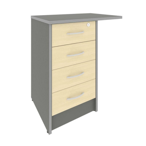 Тумба приставная на 4 ящика с замком Riva А.ТП-4.3F-S Тумба приставная на 4 ящика с замком Riva А.ТП-4.3F-S