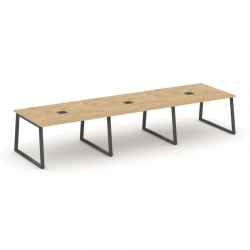 Style Project Стол переговорный SN-6T1.SPRG-053 Акация Лорка/Металл Антрацит/Заглушка Металл Антраци фото 10