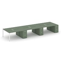 Бенч-система на 6 мест с 3 опорными тумбами Concept CN.DRS-461