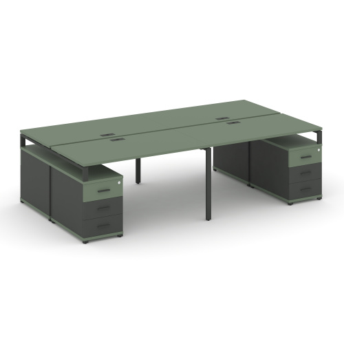 Бенч-система на 4 места с 2 опорными тумбами Concept CN.DRS-326 фото 2 Бенч-система на 4 места с 2 опорными тумбами Concept CN.DRS-326 фото 2