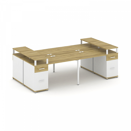 Бенч-система на 4 места с 2 опорными тумбами Concept CN.DRS-445