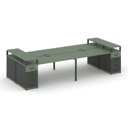 Бенч-система на 4 места с 2 опорными тумбами Concept CN.DRS-443 фото 2