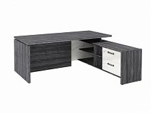 Стол с опорной тумбой FB-119R.GG Древесина Графит/Мрамор Леванто белый