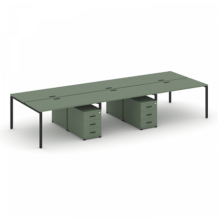 Бенч-система на 6 мест с 2 опорными тумбами Concept CN.DRS-344