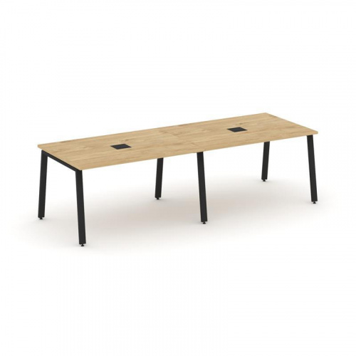 Style Project Стол переговорный SN-6A.SPRG-014 Тиквуд Светлый/Металл Белый 3160*980*750 фото 2