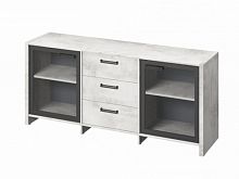 Тумба трехсекционная с 2 дверьми FB-13-02.D Хромикс белый