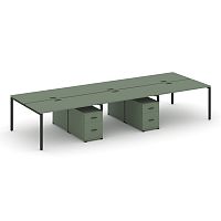 Бенч-система на 6 мест с 2 опорными тумбами Concept CN.DRS-346