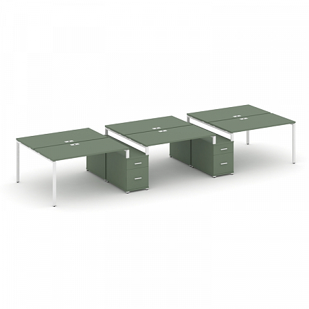 Бенч-система на 6 мест с 2 опорными тумбами Concept CN.DRS-337