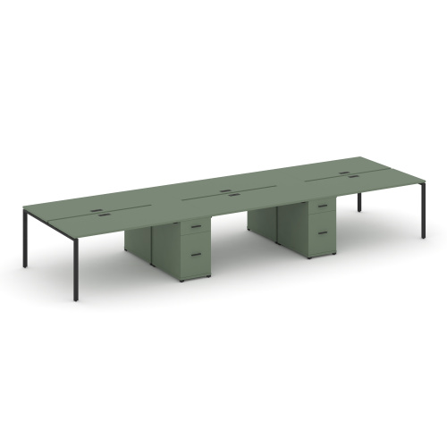 Бенч-система на 6 мест с 2 опорными тумбами Concept CN.DRS-455