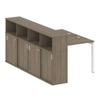 Бенч-система с шкафом-купе на П-обр. м/к Metal System Quattro 50БП.РС-СШК-4.1